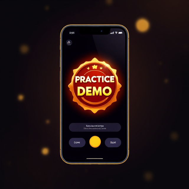 Smartphone screen showing a slot game ready to practice