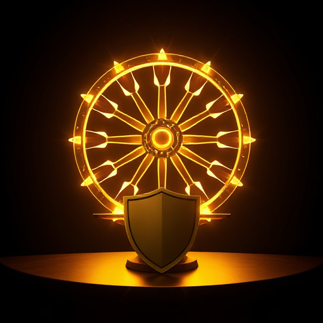 Balanced wheel of light with a protective shield