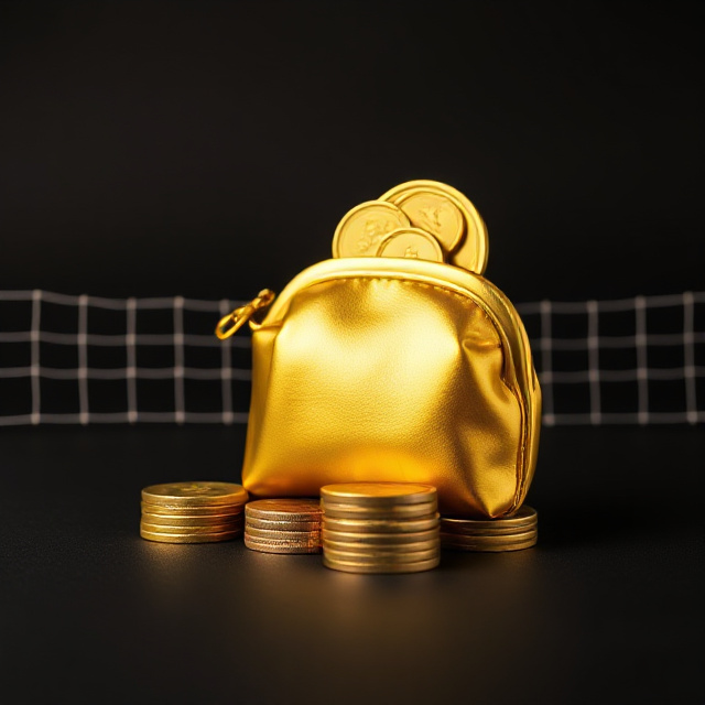 Coin purse and stacked coins representing deposit limits
