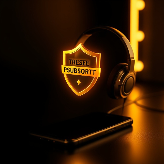 Golden headset and shield badge representing trusted support