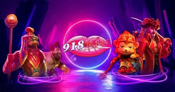 Progressive jackpot slot machine on 918Kiss with glowing golden numbers
