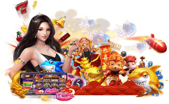 High RTP 918Kiss online slot game reels with golden symbols